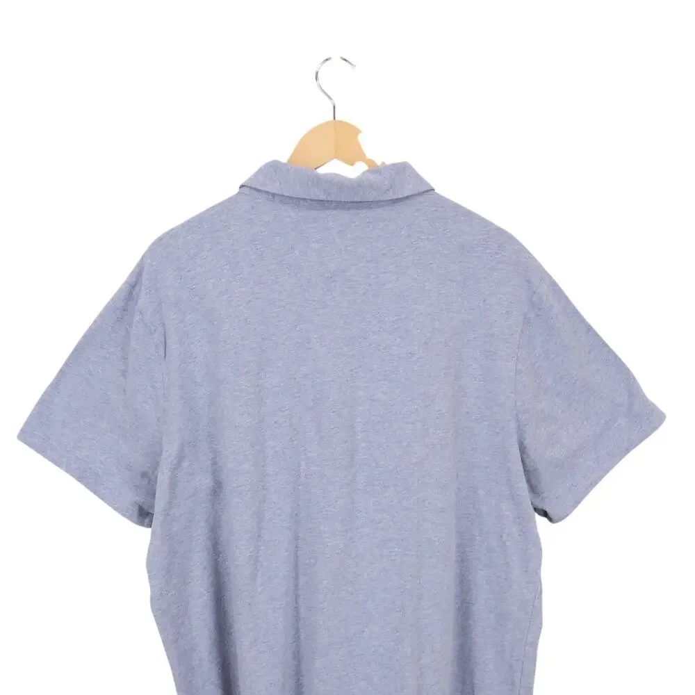 J.Crew Men's Classic Sueded Cotton Polo Shirt Heathered Blue Size XXL